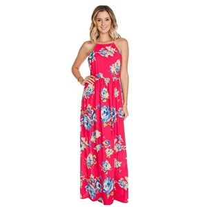Pink Floral Maxi Dress